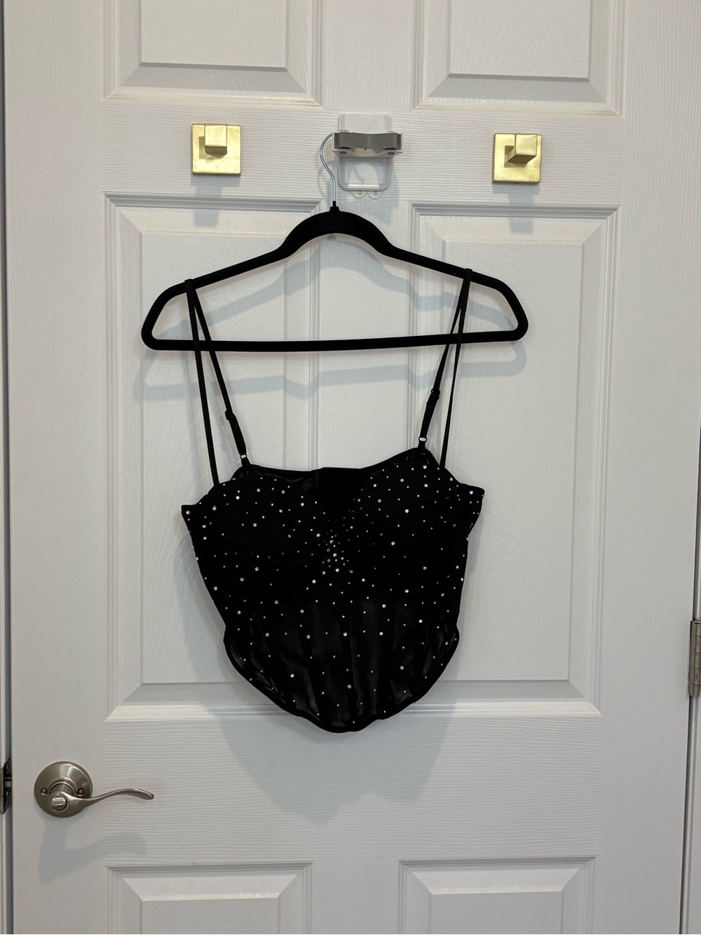 Windsor Black Rhinestone Cami Bodysuit - #1480
